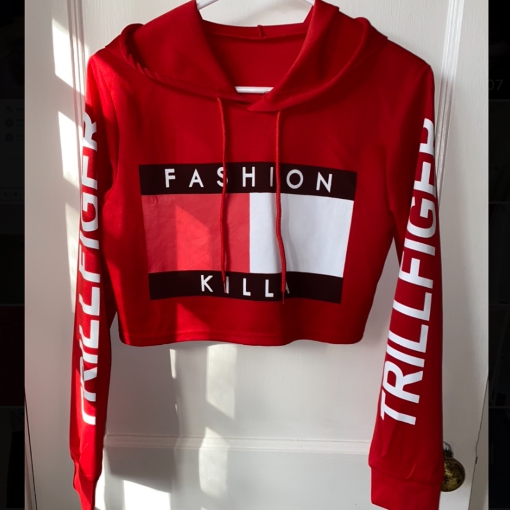“Fashion Killa” Cropped Hoodie